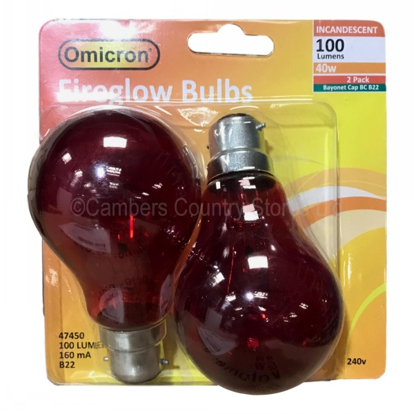 Omicron Fireglow Bulbs 40w 2 Pack Cambers Country Store Omicron Fireglow Bulbs 40w 2 Pack Cambers Country Store